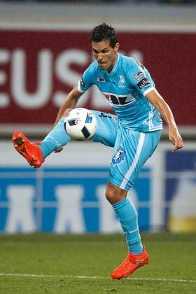 Gent s Jeremy Perbet pictured during the first leg match of the third qualifying round between Belgian first league soccer team KAA Gent and Romania s FC Viitorul Constanta in the Europa League competition, on Thursday 28 July 2016, in Gent. BRUNOxFAHY  x04900007x