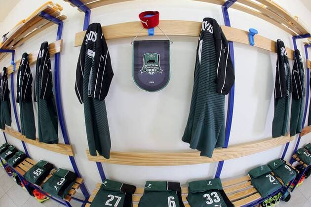28 07 2016 Hibernians Stadium, Paola, Malta UEFA Europa League Third Qualifying Round, First Leg Birkirkara FC (Malta) v FC Krasnodar (Russia) The FC Krasnodar dressing room ready for the UEFA Europa League, third qualifying round, first leg match against Krasnodar of Russia. Birkirkara FC v Krasnodar - UEFA Europa League 2016 17 BKR_KRA_UEL_16_17