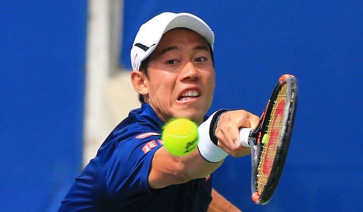 (160729) -- TORONTO, July 29, 2016 -- Kei Nishikori of Japan returns the ball against Rajeev Ram of the United States during their third round of men s singles match at the 2016 Rogers Cup in Toronto, Canada, July 28, 2016. Kei Nishikori won 2-0. )(hcs) (SP)CANADA-TORONTO-TENNIS-ROGERS CUP-MEN S SINGLES ZouxZheng 