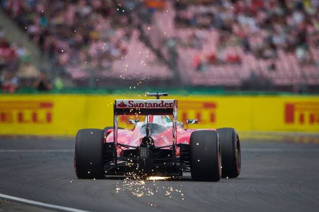 Sebastian Vettel (Scuderia Ferrari) versprueht Funken, Grosser Preis von Deutschland 2016, 1. freies Training, Motorsport, Formel 1, 28.07.2016, Hockenheim Copyright: Neisx Eibner-Pressefoto EP_ans