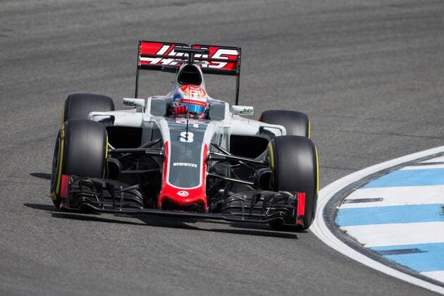Romain Grosjean (Haas F1 Team) in der Sachskurve, Grosser Preis von Deutschland 2016, 1. freies Training, Motorsport, Formel 1, 29.07.2016, Copyright: Neis Eibner-Pressefoto EP_ANS