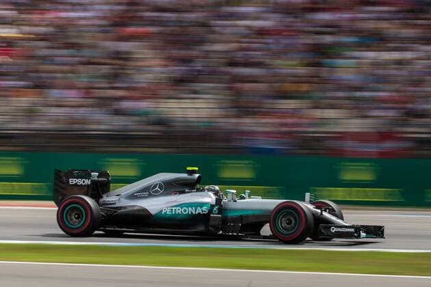 Nico Rosberg (Mercedes AMG Petronas Formula One Team), vor der Suedtribuene, Grosser Preis von Deutschland 2016, 1. freies Training, Motorsport, Formel 1, 29.07.2016, Copyright: Neis Eibner-Pressefoto EP_ANS