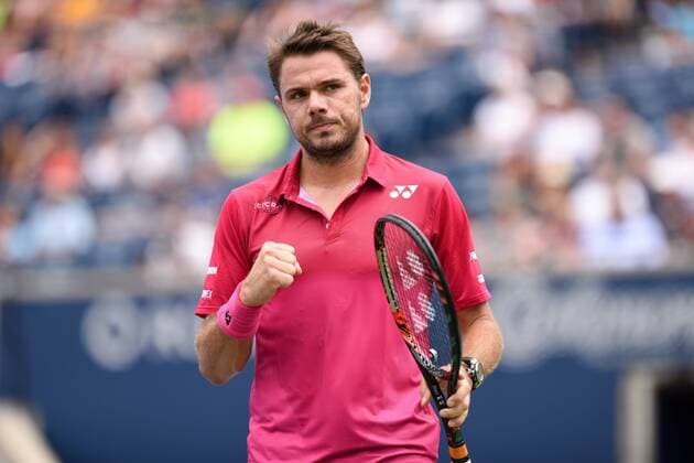 July 29, 2016: Stan Wawrinka of Switzerland reacts after winning the first set against Kevin Anderson of South Africa during their quarter finals match of the Rogers Cup tournament at the Aviva Centre in Toronto, Ontario, Canada on July 29, 2016. Cal Media TENNIS 2016 - Rogers Cup Toronto July 29 - ZUMAc04_