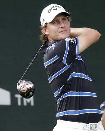 Emiliano Grillo of Argentina tees off on hole 1 in the second round at the PGA Golf Herren Championship at Baltusrol Golf Club in Springfield, New Jersey on July 29, 2016.  PGA20160729110 JOHNxANGELILLO