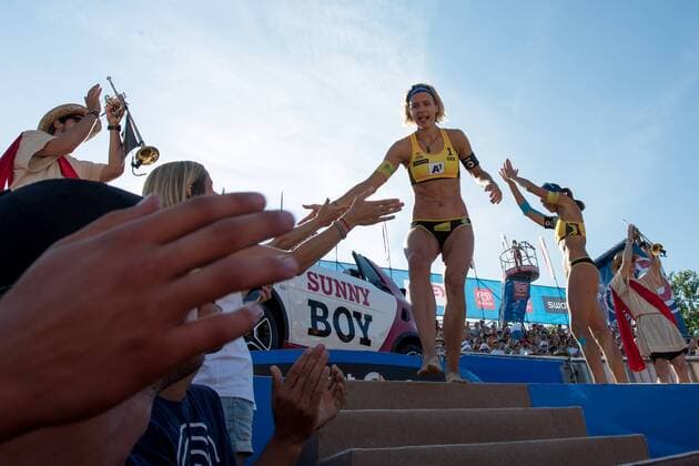 BEACHVOLLEYBALL - A1 Major Klagenfurt 2016 KLAGENFURT,AUSTRIA,30.JUL.16 - Beach volleyball Beachvolleyball - FIVB World Tour 2016, A1 Major Klagenfurt, women. Image shows Laura Ludwig (GER). GEPAxpictures xMaticxKlansek