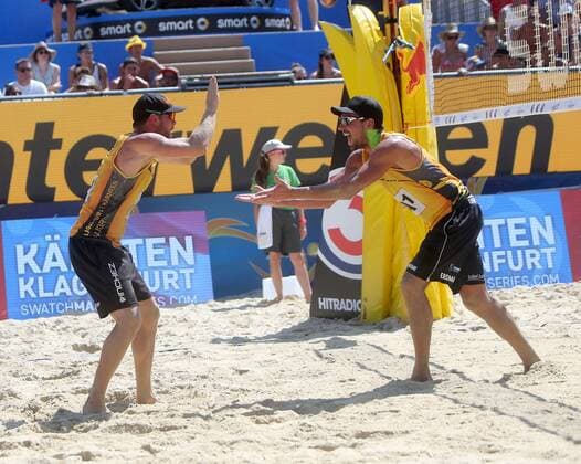 Beachvolleyball. Beach volleyball Beachvolleyball Major Series. Jonathan ERDMANN, Stefan WINDSCHEIF (GER). Klagenfurt, 30.7.2016.