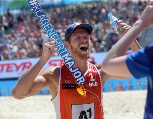 Beachvolleyball. Beach volleyball Beachvolleyball Major Series. Alexander BROUWER, (NED). Klagenfurt, 30.7.2016.