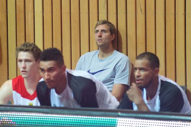 Basketball WÂ¸rzburg 30.07.2016 Länderspiel Testspiel Herren Männer Deutschland (GER) - Ukraine (UKR) Dirk Nowitzki zu Gast