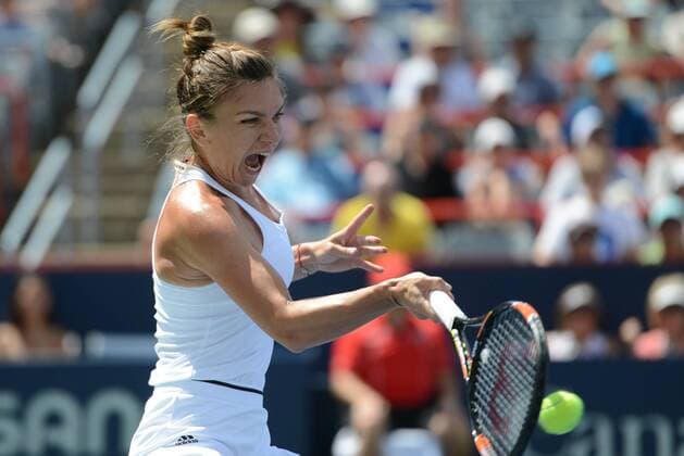 July 30, 2016 - Montreal, Canada - SIMONA HALEP of Romania in her semifinal match vs. A. Kerber in the Rogers Cup Tennis Tournament. Tennis 2016 - Rogers Cup - Day 6 - ZUMAl132