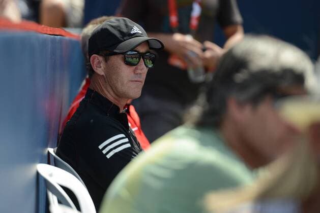 July 30, 2016 - Montreal, Canada - DARREN CAHILL watches S. Halep of Romania in her semifinal match vs. A. Kerber in the Rogers Cup Tennis Tournament. Tennis 2016 - Rogers Cup - Day 6 - ZUMAl132