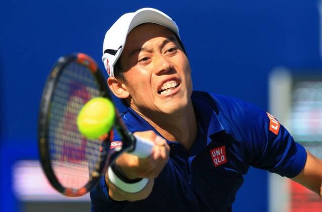 (160731) -- TORONTO, July 30, 2016 -- Kei Nishikori of Japan returns the ball against Stan Wawrinka of Switzerland during their semifinal match of men s singles at the 2016 Rogers Cup in Toronto, Canada, July 30, 2016. Kei Nishikori won 2-0. ) (SP)CANADA-TORONTO-TENNIS-ROGERS CUP-MEN S SINGLES ZouxZheng 