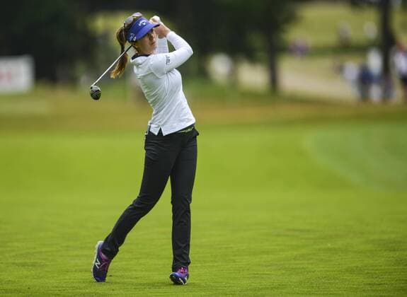 31.07.2016. Woburn Golf Course, Milton Keynes, England. Ricoh Womens Open Golf, final round. Sandra Gal (Germany) plays from the fairway on the 2nd. xAndrewxThompsonx  ActionPlus11766875