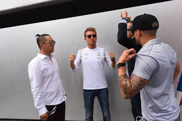 Linkin Park, Nico Rosberg; Mercedes Grand Prix, formula 1 GP, Germany in Hockenheim, 31.07.2016 Photo:mspb Jerry Andre Linkin Park, Nico Rosberg; formula 1 GP, Germany
