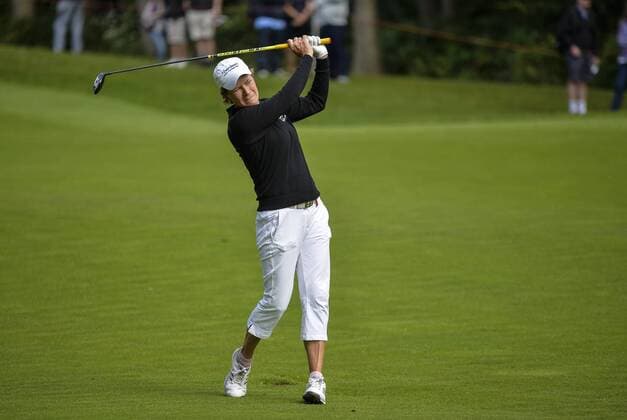 31.07.2016. Woburn Golf Course, Milton Keynes, England. Ricoh Womens Open Golf, final round. Catriona Matthew (Scotland) plays from the 11th fairway. xAndrewxThompsonx  ActionPlus11767087