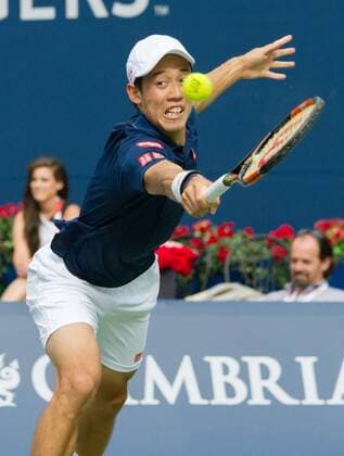 Nishikori defeated by Djokovic in Rogers Cup final Japan s Kei Nishikori faces off against Novak Djokovic of Serbia during the Rogers Cup final in Toronto on July 31, 2016. World No. 1 Djokovic defeated Nishikori 6-3, 7-5 to earn his fourth title in the tournament. 