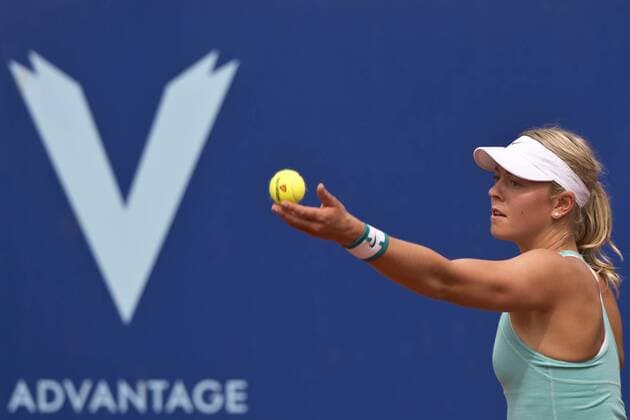 German Carina Witthoeft plays against Antonia Lottner during the women s ITF final of Advantage Cars Prague Open 2016 tennis tournament in Prague, Czech Republic, July 31, 2016. (CTKxPhoto MichalxKamaryt) CTKPhotoP201607310188601  kmt 4