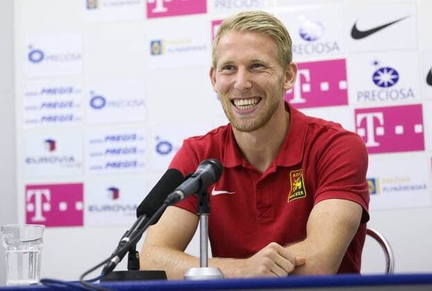 SOCCER - UEFA EL quali, Liberec vs Admira LIBEREC,CZECH REPUBLIC,02.AUG.16 - SOCCER - UEFA Europa League, qualifiers, Slovan Liberec vs FC Admira Wacker Moedling, preview, press conference PK Pressekonferenz Admira. Image shows Thomas Ebner (Admira). GEPAxpictures xPhilippxBrem