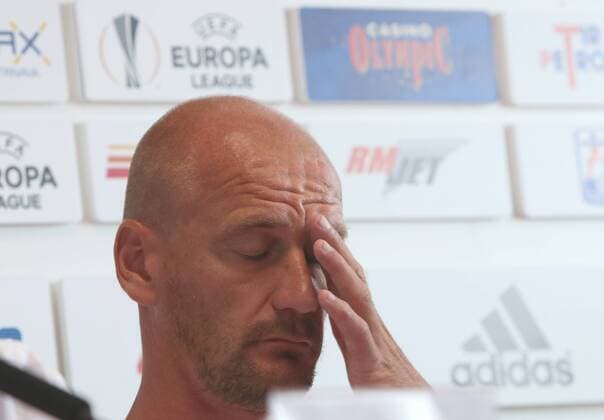 SOCCER - EL quali, Trnava vs A.Wien TRNAVA,SLOVAKIA,03.AUG.16 - SOCCER - UEFA Europa League, qualification, FC Spartak Trnava vs FK Austria Wien, preview, press conference PK Pressekonferenz Trnava. Image shows head coach Miroslav Karhan (Spartak Trnava). GEPAxpictures xChristianxOrt