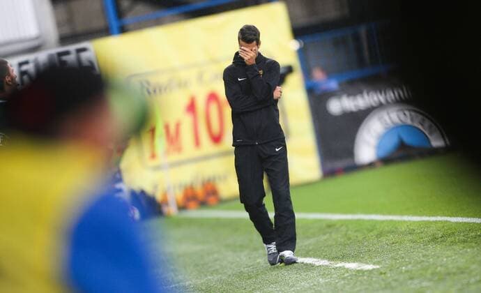 SOCCER - UEFA EL quali, Liberec vs Admira LIBEREC,CZECH REPUBLIC,03.AUG.16 - SOCCER - UEFA Europa League, qualification, Slovan Liberec vs FC Admira Wacker Moedling. Image shows head coach Oliver Lederer (Admira). GEPAxpictures xPhilippxBrem