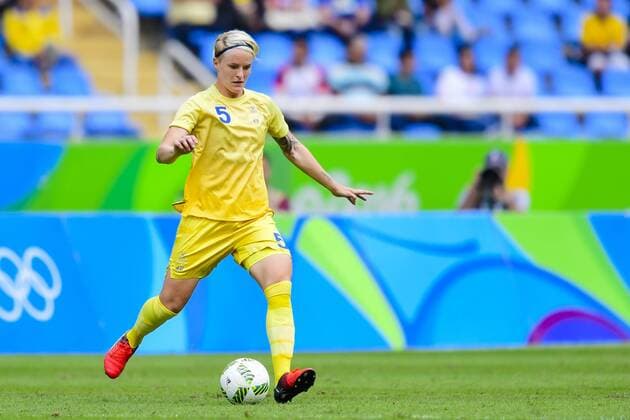 160803 Sveriges Nilla Fischer under fotbollsmatchen mellan Sverige och Sydafrika den 3 augusti 2016 under OS i Rio de Janeiro.  Copyright: PETTERxARVIDSON BB160803PA048
