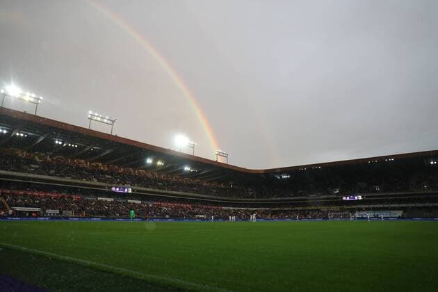 Illustration picture shows rainbow over the Constant Vanden Stock stadium during the return leg of the third qualification round for the Champions League competition between Belgian first league soccer team RSC Anderlecht and Russian team FC Rostov in Brussels, Wednesday 03 August 2016. The first leg ended in a 2-2 draw. VIRGINIExLEFOUR  x04902986x