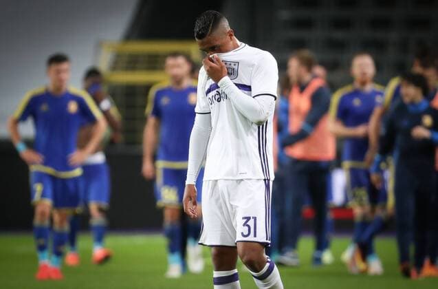 Anderlecht s Youri Tielemans looks dejected after the return leg of the third qualification round for the Champions League competition between Belgian first league soccer team RSC Anderlecht and Russian team FC Rostov in Brussels, Wednesday 03 August 2016. The first leg ended in a 2-2 draw. VIRGINIExLEFOUR  x04903127x