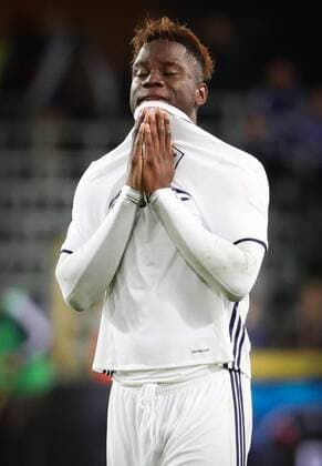Anderlecht s Nathan Kabasale looks dejected after the return leg of the third qualification round for the Champions League competition between Belgian first league soccer team RSC Anderlecht and Russian team FC Rostov in Brussels, Wednesday 03 August 2016. The first leg ended in a 2-2 draw. VIRGINIExLEFOUR  x04903152x