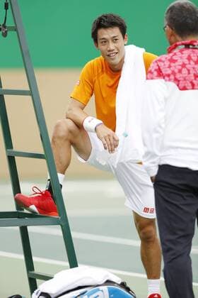 Kei Nishikori (JPN), AUGUST 3, 2016 - Tennis : Men s Singles Training session at Olympic Tennis Centre during the Rio 2016 Olympic Games Olympische Spiele Olympia OS in Rio de Janeiro, Brazil. Noxthirdxpartyxsales  (qdwa049263)
