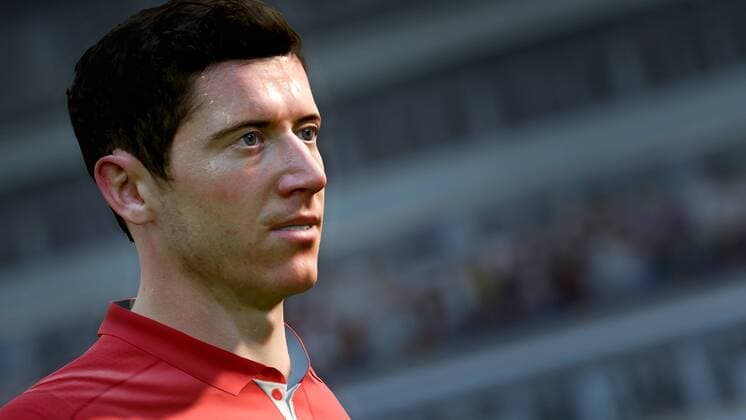Fußball, EA vereinbart Millionen-Deal mit Bayern München Robert Lewandowski bei FIFA 17 FC Bayern München Game Spiel in Aktion in der Allianz Arena Robert Lewandowski bei FIFA 17 FC Bayern München Game Spiel in Aktion in der Allianz Arena