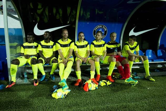 Gent s players on the bench ahead of a soccer game between Romania s FC Viitorul Constanta and Belgium s KAA Gent, Thursday 04 August 2016, in Ovidiu, Romania, the return leg of the third qualifying round in the Europa League competition. The first leg ended in a 5-0 Gent victory. JASPERxJACOBS  x04903487x