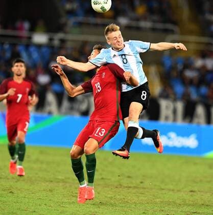 Rio 2016, Olympische Sommer Spiele, Olympics, Oylmpic Summer Games, , 04.08.2016, Rio de Janneiro, Fussball, Herren, Portugal- Argentinien, Olympic Stadium Rio de Janneiro, Pite, Portugal, Santiago Ascacibar, Argentinien,