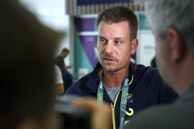 Rio 2016, Golf, Ankunft Henrik Stenson 160805 Henrik Stenson anländer till Rio den 5 augusti 2016 inför OS i Rio de Janeiro.  Copyright: CARLxSANDIN BB160805CS001