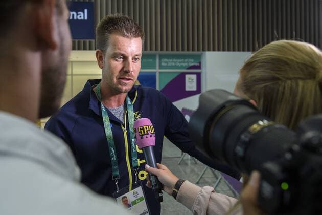 Rio 2016, Golf, Ankunft Henrik Stenson 160805 Henrik Stenson anländer till Rio den 5 augusti 2016 inför OS i Rio de Janeiro.  Copyright: CARLxSANDIN BB160805CS005