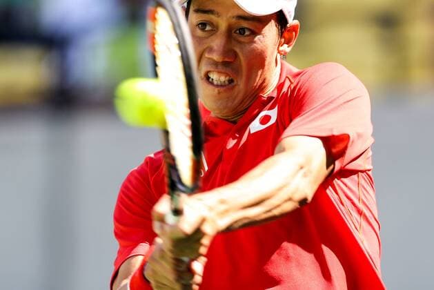 2016 Tennis Olympics RIO DE JANEIRO, RJ - 06.08.2016: 2016 TENNIS OLYMPICS - Kei Nishikori (JPN) during the running shoes of OlimpÃada 2016 held in OlÃmpico Center running shoes. NOT AVAILABLE FOR LICENSING IN CHINA (Photo: Andre Chaco Fotoarena) x1171910x  AndrexChaco