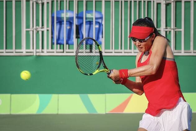 Rio 2016, Tennis 2016 Tennis Olympics RIO DE JANEIRO, RJ - 06.08.2016: 2016 TENNIS OLYMPICS - Zheng Saisai (CHN) during the Tennis Rio Olympics 2016 held at the Olympic Tennis Centre. (Photo: André Horta Fotoarena) x1172542x  Andr?xHorta