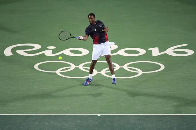 Rio 2016, Tennis Gael Monfils (FRA) TENNIS : OS 2016 - Rio - 06 08 16 Virginiebouyer panoramic 