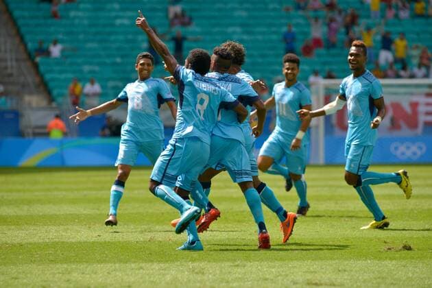 Rio 2016, Fußball, Fidschi - Mexiko Olympics 2016 Football Salvador SALVADOR, BA - 07.08.2016: OLYMPICS 2016 FOOTBALL SALVADOR - Match between Mexico (MEX) and Fiji (FIJ) by Group C Olympic Men& 39;s Football Rio Olympics in 2016 in a match held at the Arena Fonte Nova in Salvador host c (Photo: João Alvarez Fotoartoarena) x1173319x  Jo?oxAlvarez