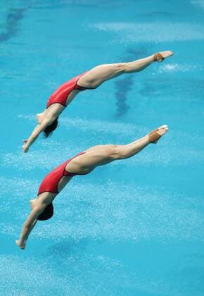 Olympics 2016 Diving RIO DE JANEIRO, RJ - 07.08.2016: OLYMPICS 2016 DIVING - Chinese Tingmao Shi (CHN) and Minxia Wu (CHN) won the gold medal in the synchronized 3m trampulim during the Olympics Diving 2016 held in the Maria Lenk Aquatic Center. NOT AVAILABLE FOR LICENSING IN CHINA (Photo: Junior Lago Fotoarena) x1174039x  JuniorxLago