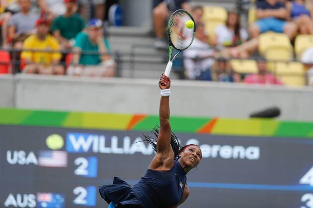 Aug 7, 2016 - Rio de Janiero, Brazil - The American tennis player Serena Williams faces Australia Daria Gavrilova, in a match valid for the first round of the qualifying stage of the Rio 2016 Summer Olympics. RIO 2016 - Tennis: Women s - ZUMAb158