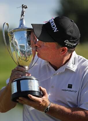 August 7, 2016 - Blaine, MN, USA - Joe Durant celebrates his playoff victory at the 2016 3M Championshionship Tournament on Sunday, Aug. 7. 3M Championship - ZUMAm67_