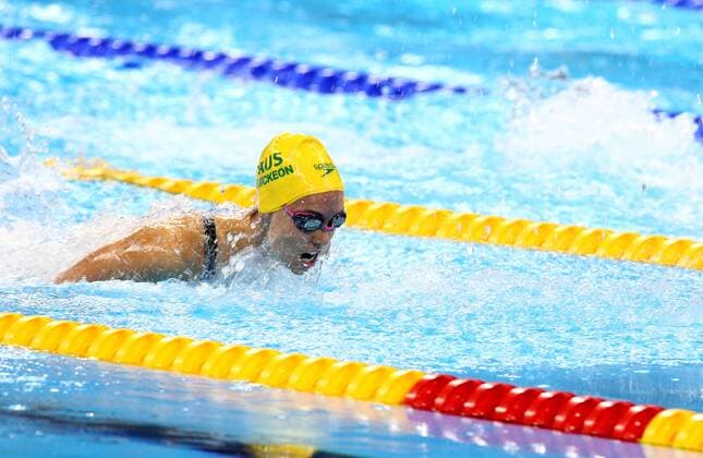 PARIS 2024, OLYMPIC LEGENDS: Emma McKeon RIO DE JANEIRO, BRAZIL - AUGUST 7, 2016: Emma McKeon of Australia competes in the women s 100m butterfly final at the Rio 2016 Summer Olympic Games Olympische Spiele Olympia OS at the Olympic Aquatics Stadium. Stanislav Krasilnikov TASS  TS02C388
