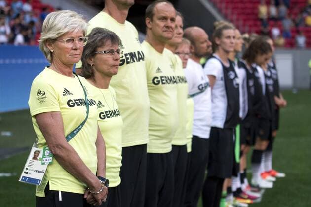 160809 Deutschland s Silvia Neid - Fußball, Deutschland vs Kanada Nationalteam 9. August 2016 OS i Brasilia.  Copyright: CARLxSANDIN BB160809CS048