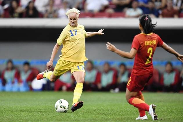 160809 Schweden s Caroline Seger Fußball China vs Schweden 9 August 2016 OS i Brasilia.  Copyright: CARLxSANDIN BB160809CS081