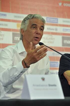 Jean Pierre Rivere (president) FOOTBALL : press conference OGC Nice - 09 08 2016 Panoramic NorbertScanella 