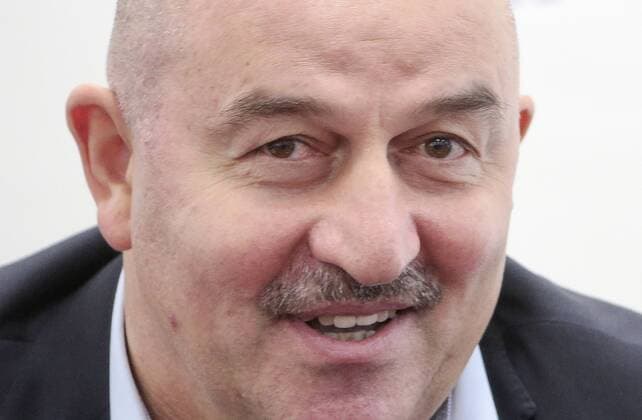 MOSCOW, RUSSIA â€“ AUGUST 11, 2016: Stanislav Cherchesov, newly appointed head coach of the Russian men s national football team, speaks at a news conference following a meeting of the Executive Committee of the Russian Football Union. Mikhail Metzel TASS  TS02CA9E