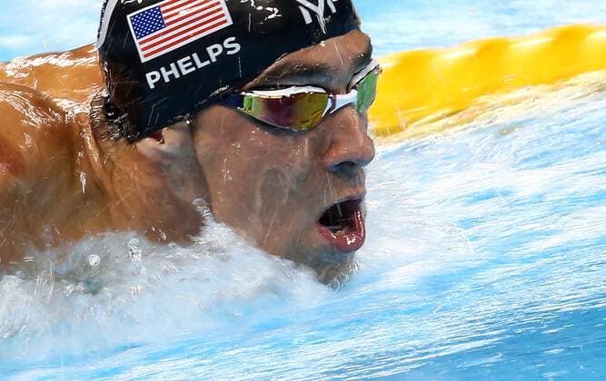 RIO DE JANEIRO, BRAZIL - AUGUST 11, 2016: Michael Phelps of the United States competes to win the men s 200m individual medley final at the Rio 2016 Summer Olympic Games Olympische Spiele Olympia OS at the Olympic Aquatics Stadium. It is 22nd Olympic gold for Phelps. Stanislav Krasilnikov TASS  TS02CBDE
