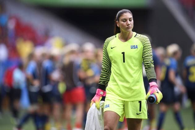 Rio 2016, Fußball Damen Viertelfinale, USA - Schweden 160812 USA:s Hope Solo kvartsfinalen fotboll USA and Sverige den 12 august 2016 Olympische Spiele Brasilia.  Copyright: CARLxSANDIN BB160812CS028