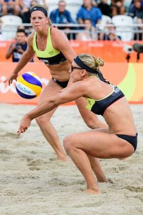 12.08.2016, Rio de Janeiro, Copacabana Beachvolleyball, Olympische Spiele Annahme Karla Borger ( 1 GER)