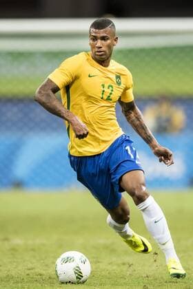 160810 Brasiliens Walace Brasilien vs Dänemark den 10 august 2016 Olympische Spiele Salvador.  Copyright: PETTERxARVIDSON BB160810PA199