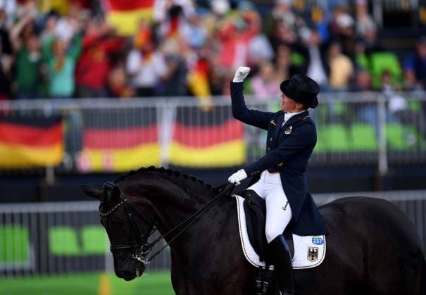 (160812) -- RIO DE JANEIRO, Aug. 12, 2016 -- Germany s Isabell Werth competes during the dressage team grand prix special of Equestrian at the 2016 Rio Olympic Games Olympische Spiele Olympia OS in Rio de Janeiro, Brazil, on Aug. 12, 2016. Germany won the gold medal. ) (xr) (SP)BRAZIL-RIO DE JANEIRO-OLYMPICS-EQUESTRIAN LinxYiguang 